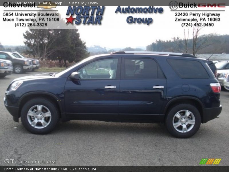 Deep Blue Metallic / Ebony 2012 GMC Acadia SLE AWD