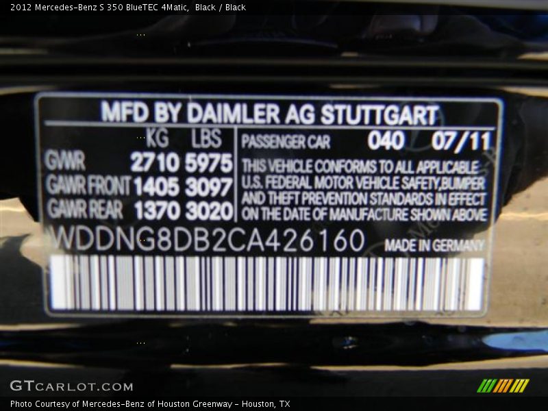 Black / Black 2012 Mercedes-Benz S 350 BlueTEC 4Matic