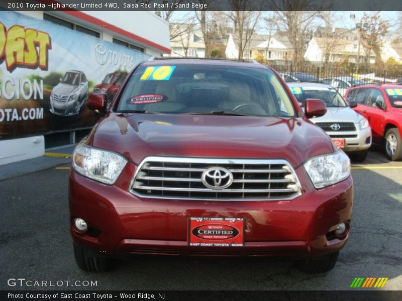 Salsa Red Pearl / Sand Beige 2010 Toyota Highlander Limited 4WD
