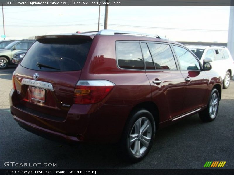 Salsa Red Pearl / Sand Beige 2010 Toyota Highlander Limited 4WD