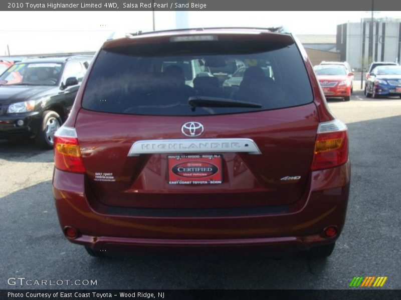 Salsa Red Pearl / Sand Beige 2010 Toyota Highlander Limited 4WD