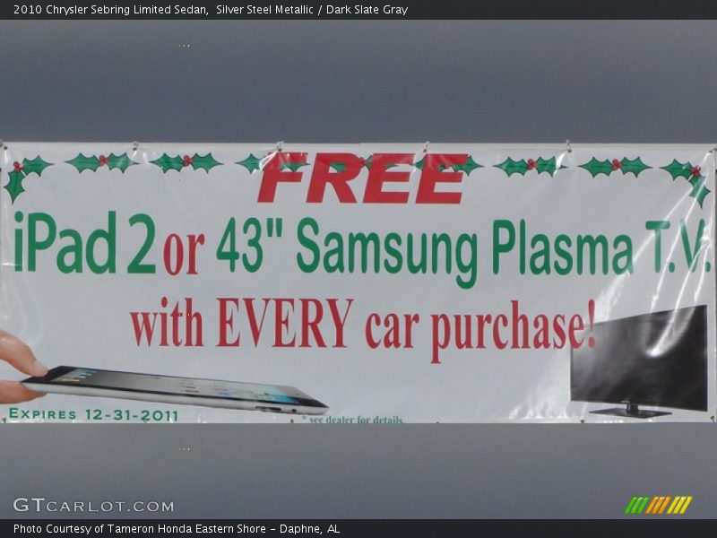 Silver Steel Metallic / Dark Slate Gray 2010 Chrysler Sebring Limited Sedan