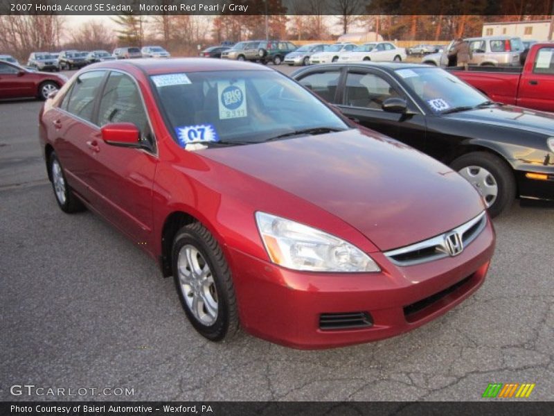 Moroccan Red Pearl / Gray 2007 Honda Accord SE Sedan