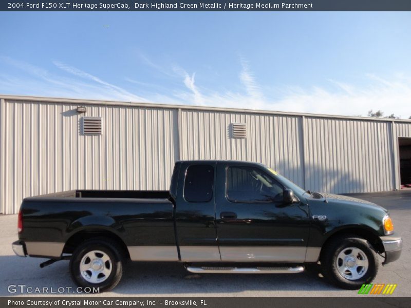 Dark Highland Green Metallic / Heritage Medium Parchment 2004 Ford F150 XLT Heritage SuperCab