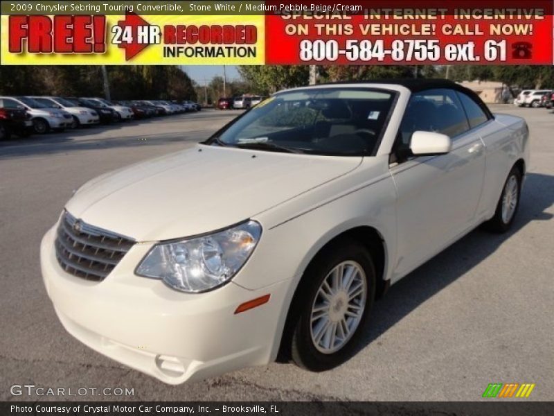 Stone White / Medium Pebble Beige/Cream 2009 Chrysler Sebring Touring Convertible