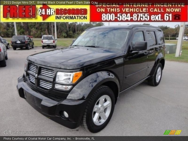 Brilliant Black Crystal Pearl / Dark Slate Gray 2011 Dodge Nitro SXT