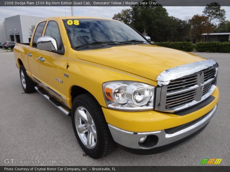 Detonator Yellow / Medium Slate Gray 2008 Dodge Ram 1500 Big Horn Edition Quad Cab