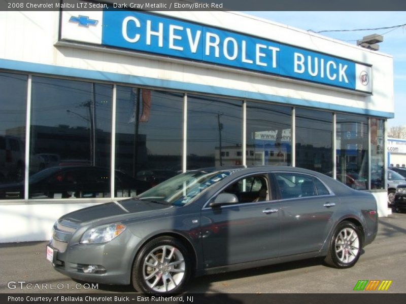 Dark Gray Metallic / Ebony/Brick Red 2008 Chevrolet Malibu LTZ Sedan