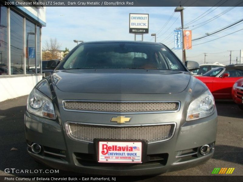 Dark Gray Metallic / Ebony/Brick Red 2008 Chevrolet Malibu LTZ Sedan