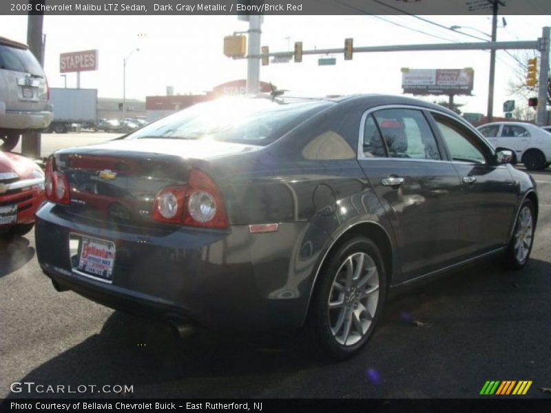 Dark Gray Metallic / Ebony/Brick Red 2008 Chevrolet Malibu LTZ Sedan