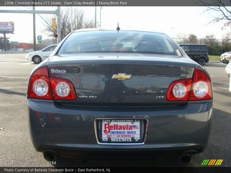 Dark Gray Metallic / Ebony/Brick Red 2008 Chevrolet Malibu LTZ Sedan