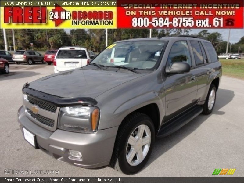 Graystone Metallic / Light Gray 2008 Chevrolet TrailBlazer LT