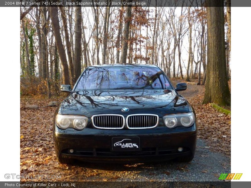 Black Sapphire Metallic / Black/Creme Beige 2004 BMW 7 Series 745i Sedan