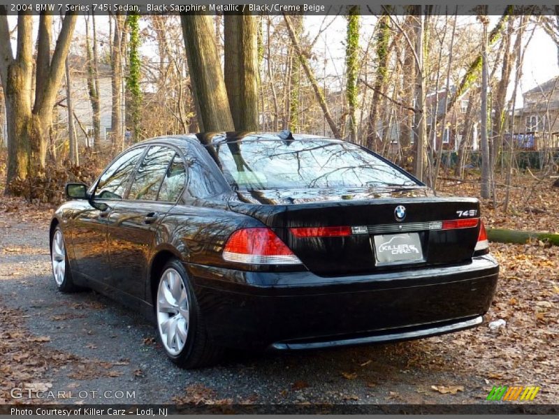 Black Sapphire Metallic / Black/Creme Beige 2004 BMW 7 Series 745i Sedan