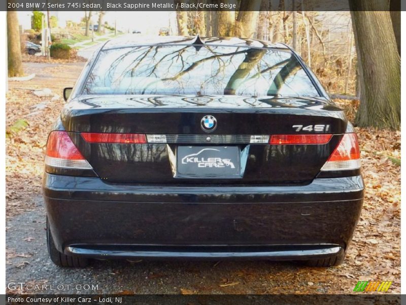 Black Sapphire Metallic / Black/Creme Beige 2004 BMW 7 Series 745i Sedan