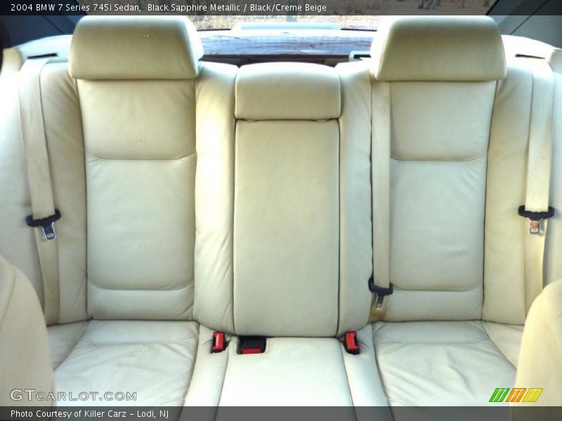 Black Sapphire Metallic / Black/Creme Beige 2004 BMW 7 Series 745i Sedan