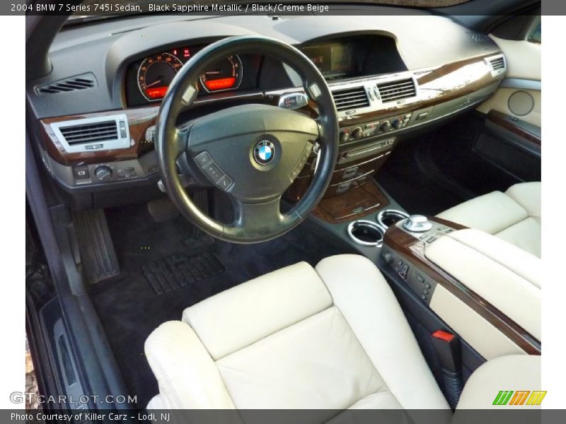 Black/Creme Beige Interior - 2004 7 Series 745i Sedan 