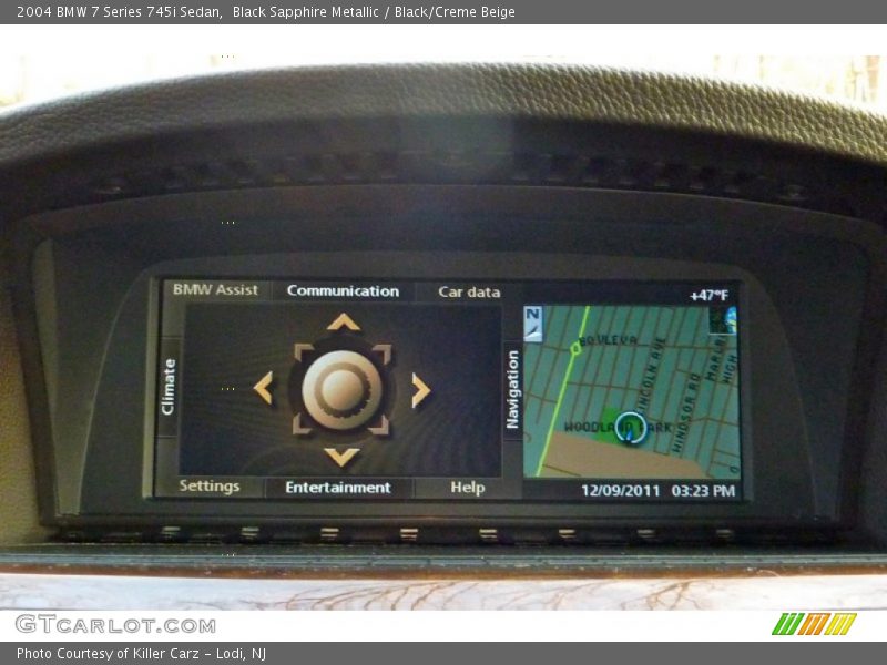 Black Sapphire Metallic / Black/Creme Beige 2004 BMW 7 Series 745i Sedan