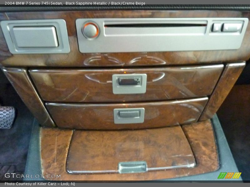 Black Sapphire Metallic / Black/Creme Beige 2004 BMW 7 Series 745i Sedan