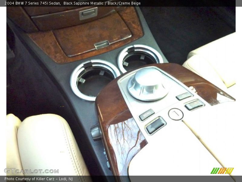 Black Sapphire Metallic / Black/Creme Beige 2004 BMW 7 Series 745i Sedan