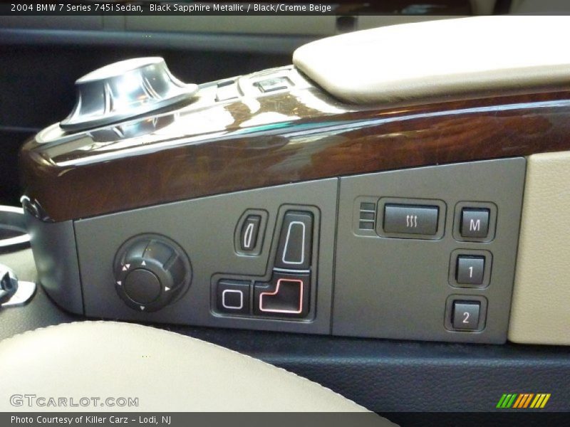 Black Sapphire Metallic / Black/Creme Beige 2004 BMW 7 Series 745i Sedan