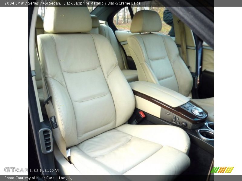 Black Sapphire Metallic / Black/Creme Beige 2004 BMW 7 Series 745i Sedan
