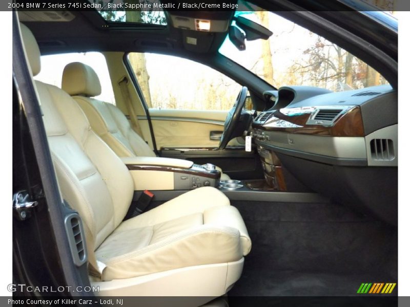 Black Sapphire Metallic / Black/Creme Beige 2004 BMW 7 Series 745i Sedan