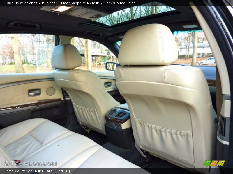 Black Sapphire Metallic / Black/Creme Beige 2004 BMW 7 Series 745i Sedan