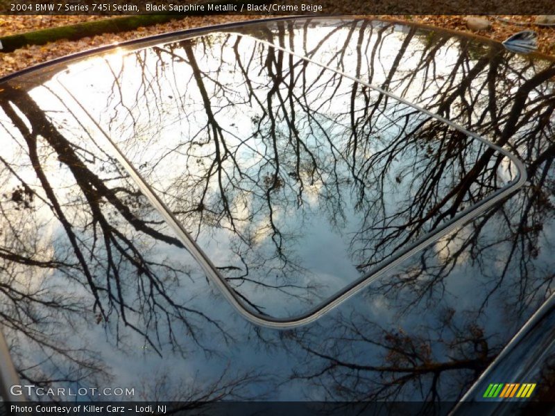 Black Sapphire Metallic / Black/Creme Beige 2004 BMW 7 Series 745i Sedan