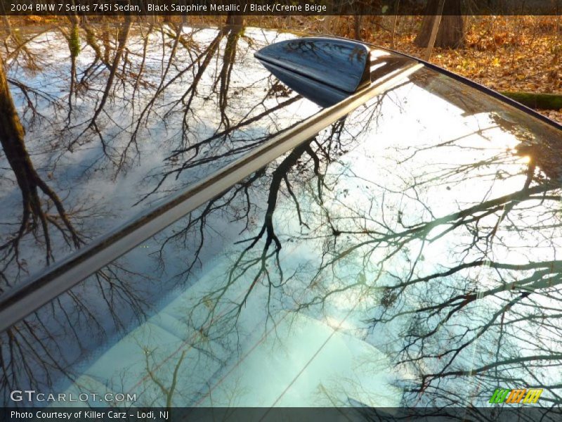 Black Sapphire Metallic / Black/Creme Beige 2004 BMW 7 Series 745i Sedan