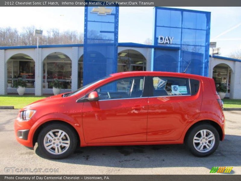 Inferno Orange Metallic / Dark Pewter/Dark Titanium 2012 Chevrolet Sonic LT Hatch