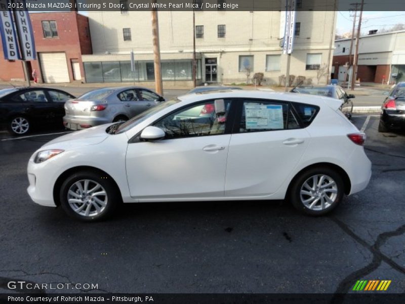 Crystal White Pearl Mica / Dune Beige 2012 Mazda MAZDA3 i Touring 5 Door