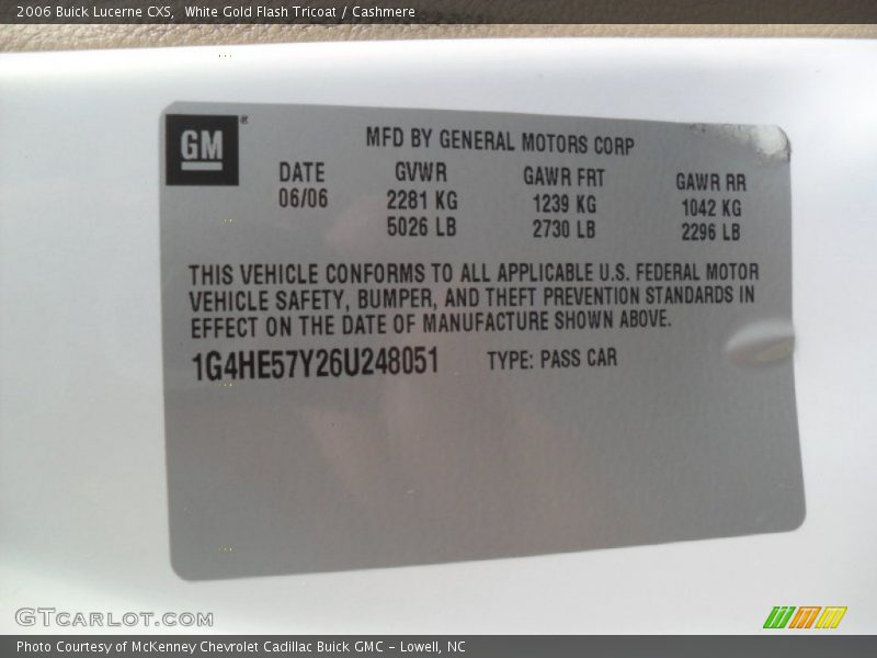 White Gold Flash Tricoat / Cashmere 2006 Buick Lucerne CXS