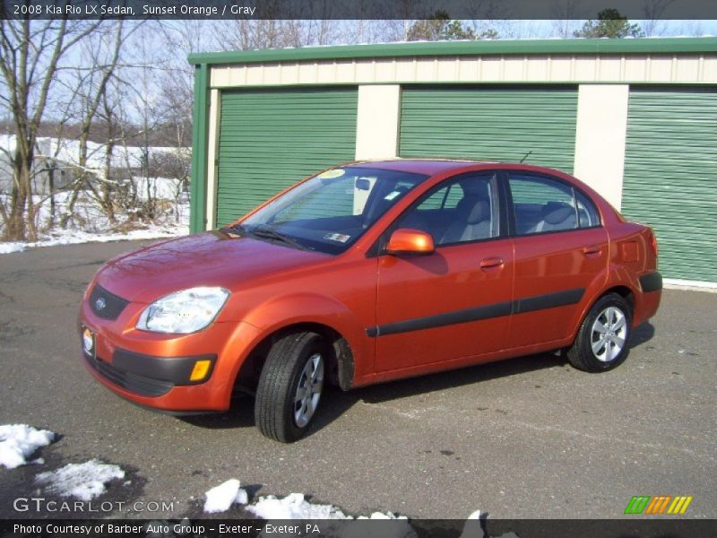 Sunset Orange / Gray 2008 Kia Rio LX Sedan