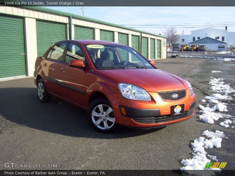 Sunset Orange / Gray 2008 Kia Rio LX Sedan