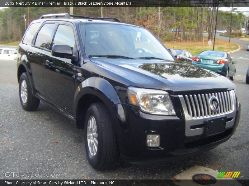 Black / Black Leather/Stone Alcantara 2009 Mercury Mariner Premier