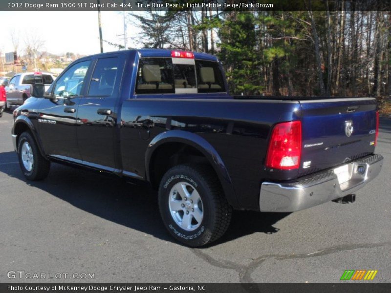 True Blue Pearl / Light Pebble Beige/Bark Brown 2012 Dodge Ram 1500 SLT Quad Cab 4x4