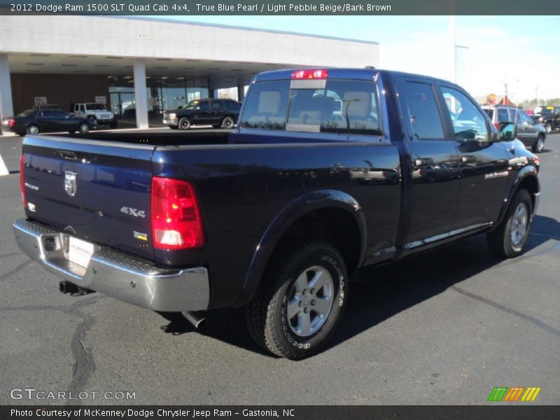 True Blue Pearl / Light Pebble Beige/Bark Brown 2012 Dodge Ram 1500 SLT Quad Cab 4x4
