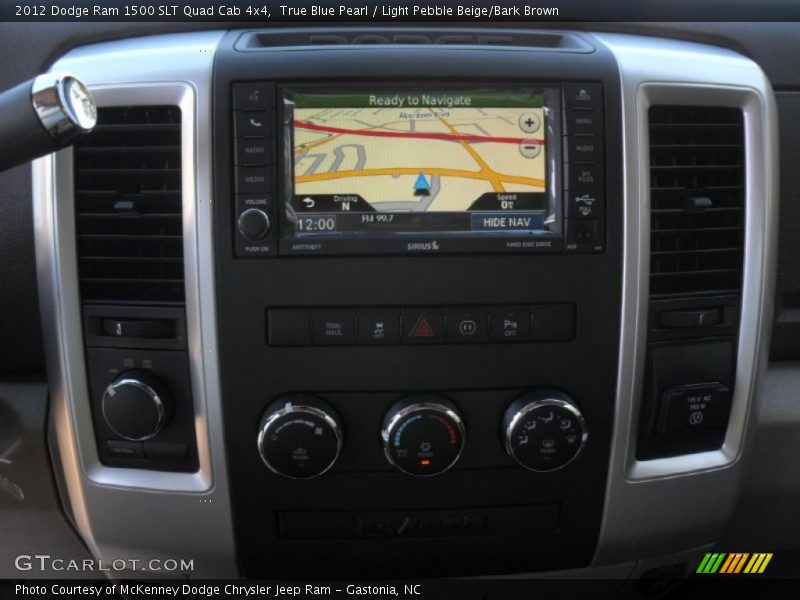 True Blue Pearl / Light Pebble Beige/Bark Brown 2012 Dodge Ram 1500 SLT Quad Cab 4x4