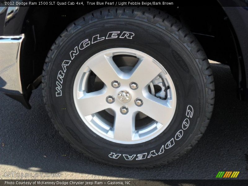 True Blue Pearl / Light Pebble Beige/Bark Brown 2012 Dodge Ram 1500 SLT Quad Cab 4x4