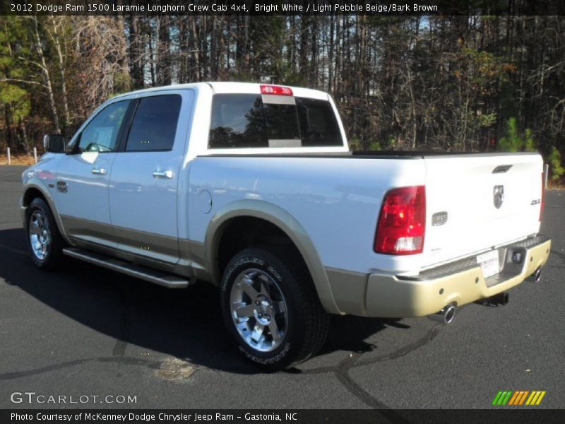 Bright White / Light Pebble Beige/Bark Brown 2012 Dodge Ram 1500 Laramie Longhorn Crew Cab 4x4
