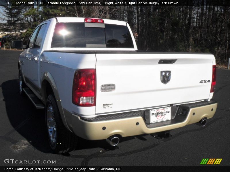 Bright White / Light Pebble Beige/Bark Brown 2012 Dodge Ram 1500 Laramie Longhorn Crew Cab 4x4