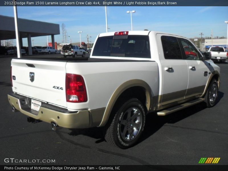Bright White / Light Pebble Beige/Bark Brown 2012 Dodge Ram 1500 Laramie Longhorn Crew Cab 4x4