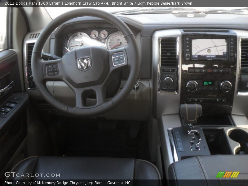 Bright White / Light Pebble Beige/Bark Brown 2012 Dodge Ram 1500 Laramie Longhorn Crew Cab 4x4