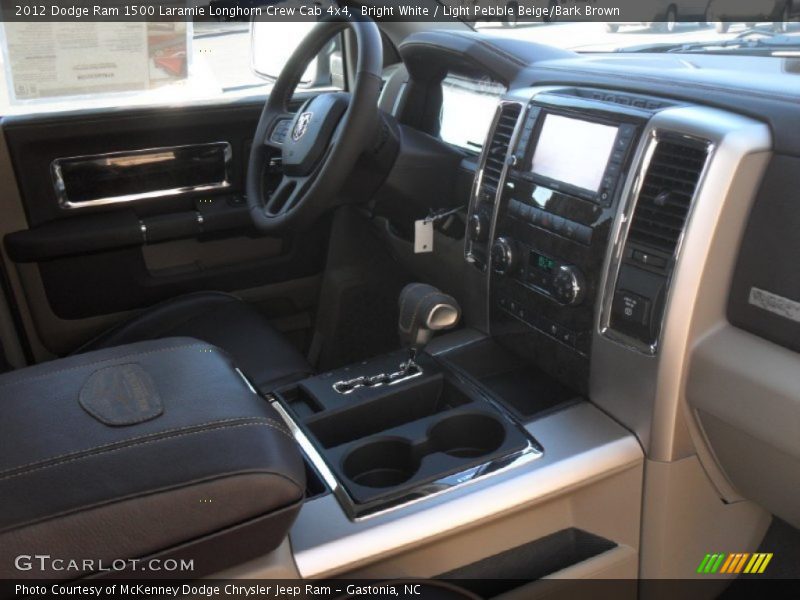Bright White / Light Pebble Beige/Bark Brown 2012 Dodge Ram 1500 Laramie Longhorn Crew Cab 4x4
