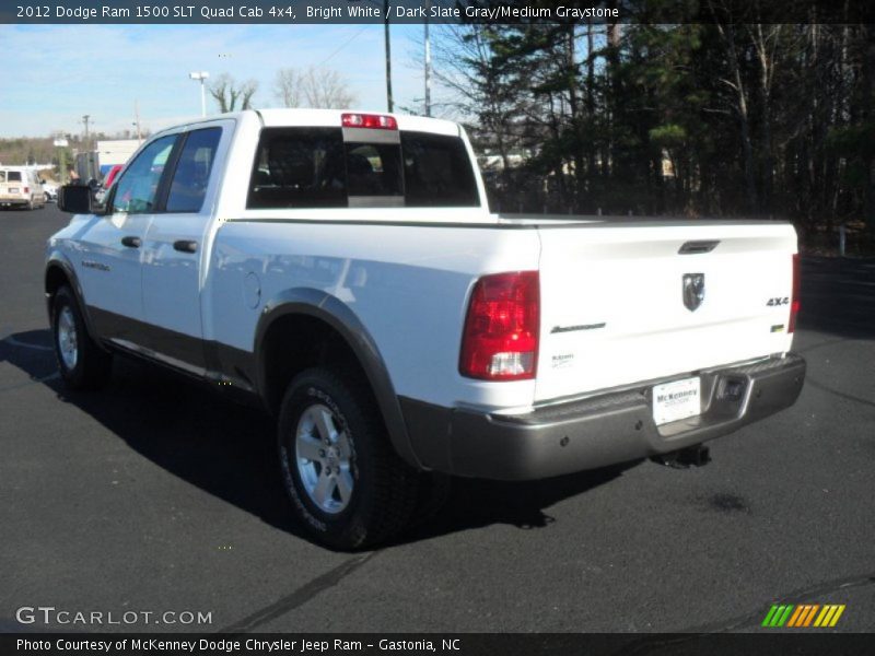 Bright White / Dark Slate Gray/Medium Graystone 2012 Dodge Ram 1500 SLT Quad Cab 4x4