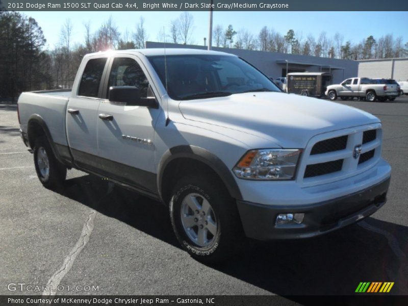 Bright White / Dark Slate Gray/Medium Graystone 2012 Dodge Ram 1500 SLT Quad Cab 4x4