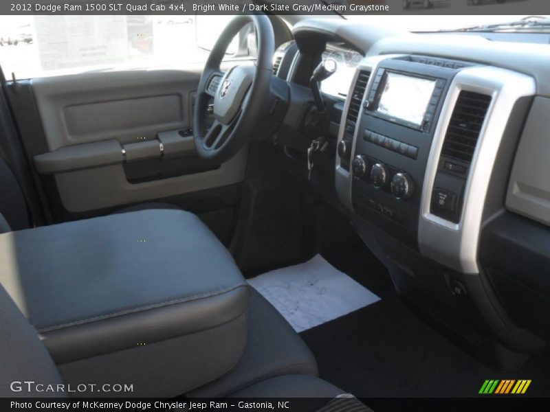 Bright White / Dark Slate Gray/Medium Graystone 2012 Dodge Ram 1500 SLT Quad Cab 4x4