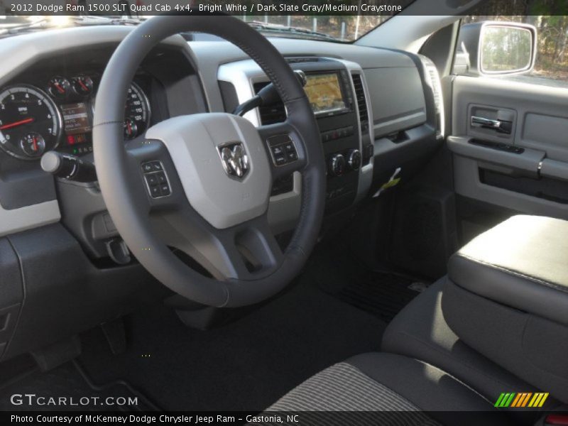 Bright White / Dark Slate Gray/Medium Graystone 2012 Dodge Ram 1500 SLT Quad Cab 4x4