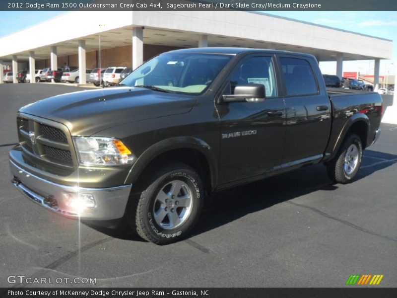 Sagebrush Pearl / Dark Slate Gray/Medium Graystone 2012 Dodge Ram 1500 Outdoorsman Crew Cab 4x4